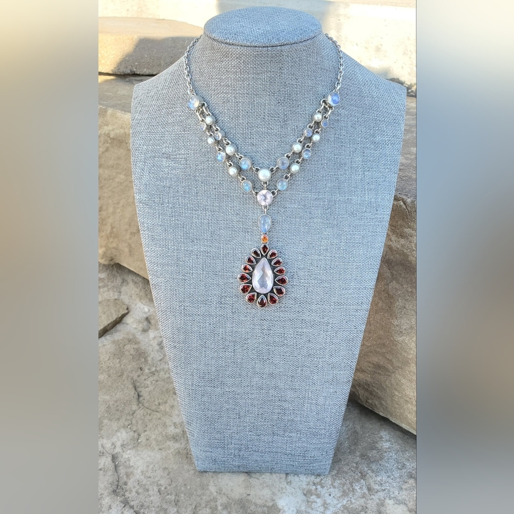 Nicky Butler Limited RAJ Collection Multi Gemstone NB Necklace Sterling #28/75 - Picture 3 of 16